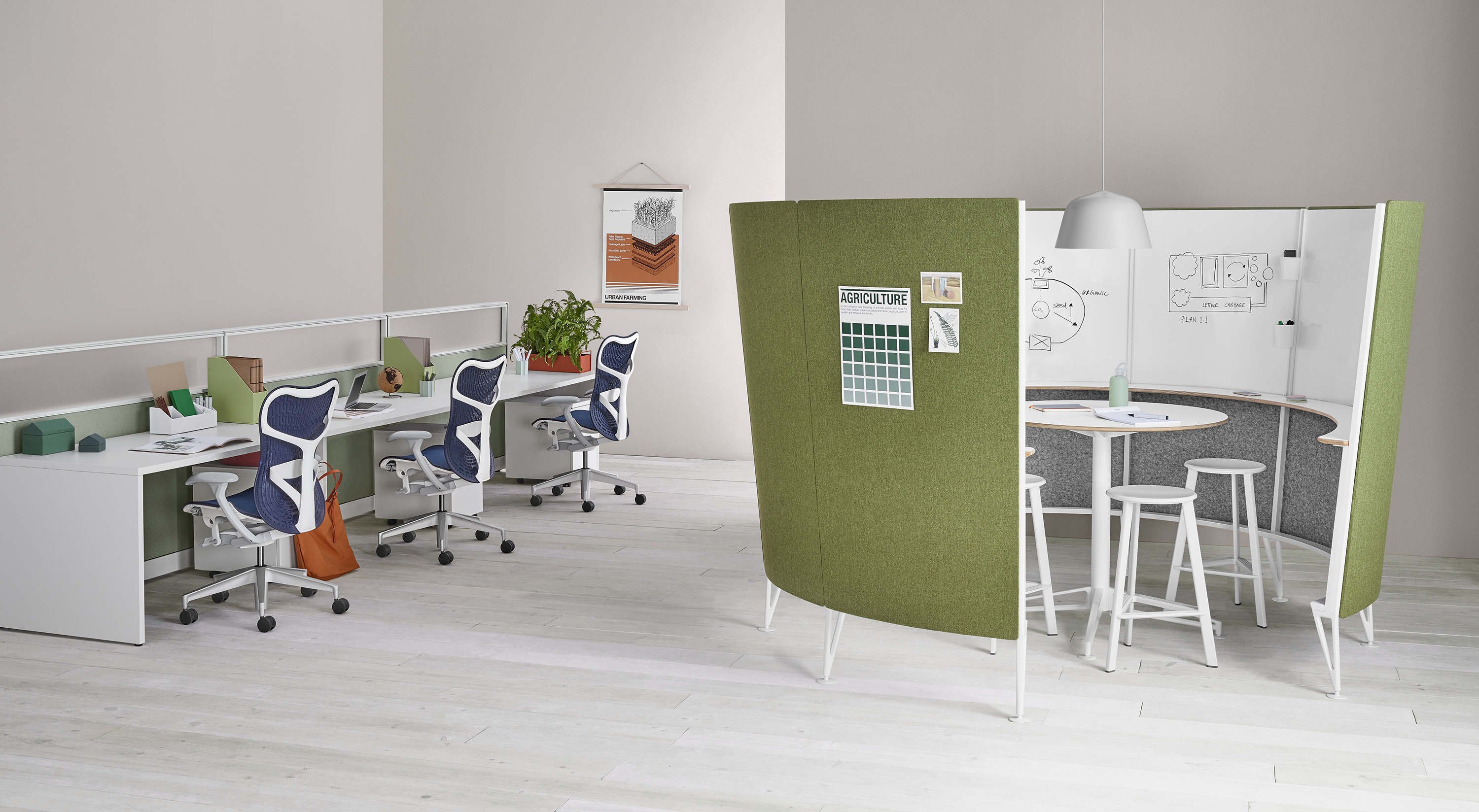 办公屏风|屏风工作站|办公家具|设计师家具|Action Office 开放式办公区屏风卡位